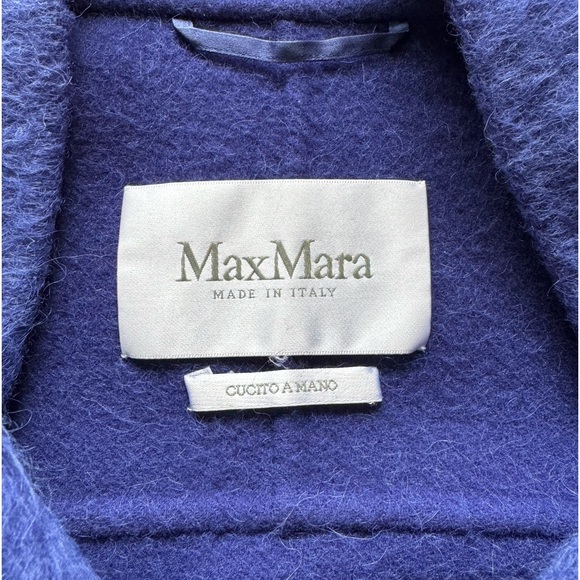 MAX MARA Plush Alpaca-Virgin Wool blue Coat - Picture 5 of 16